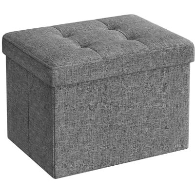 SONGMICS Tabouret de Rangement, Petit Pouf Pliable, 40 x 31 x 31 cm, 130 kg Repose-Pieds Rectangulaire avec Rangement, pour Salon, Chambre, Dortoir, Vert et Noir, Collection MINOTA LSF102C01 SONGMICS Tabouret de Rangement, Petit Pouf Pliable, 40 x 31 x 31 cm, 130 kg Repose-Pieds Rectangulaire avec Rangement, pour Salon, Chambre, Dortoir, Vert et Noir, Collection MINOTA LSF102C01