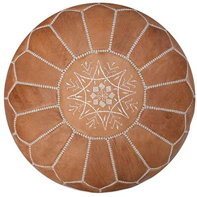 Poufs&Pillows Pouf artisanal en cuir Fait main Livré rembourré Ottoman, repose-pieds, coussin de sol (naturel) Poufs&Pillows Pouf artisanal en cuir Fait main Livré rembourré Ottoman, repose-pieds, coussin de sol (naturel)