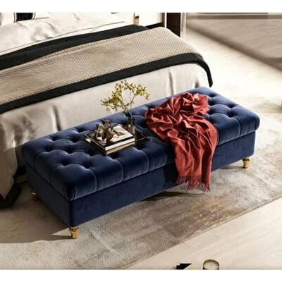 LIHDNGXM Banc De Rangement Rembourré Moderne Grande Capacité, Ottoman En Velours Pour Bout De Lit, Banc À Chaussures Pour Entrée, Repose-pieds De Salon(H,80x45x45cm) LIHDNGXM Banc De Rangement Rembourré Moderne Grande Capacité, Ottoman En Velours Pour Bout De Lit, Banc À Chaussures Pour Entrée, Repose-pieds De Salon(H,80x45x45cm)
