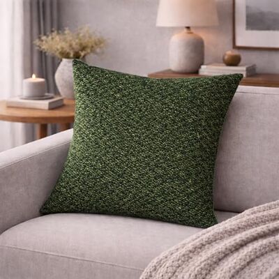 HOME WOHNIDEEN Housse de coussin, aspect lin, sans rembourrage, couleur : vert, dimensions : 50 x 50 cm, nombre : 1 HOME WOHNIDEEN Housse de coussin, aspect lin, sans rembourrage, couleur : vert, dimensions : 50 x 50 cm, nombre : 1