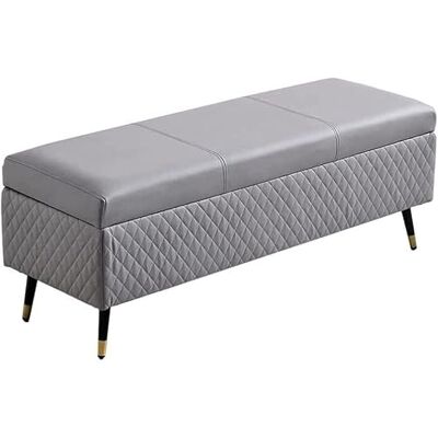 WENWENLEE Ottoman de rangement Banc d'entrée Ottoman de rangement, repose-pieds ottoman, pour canapé, tabouret ottoman avec siège rembourré en éponge pour salon, chambre à coucher (couleur : gris moyen, taille WENWENLEE Ottoman de rangement Banc d'entrée Ottoman de rangement, repose-pieds ottoman, pour canapé, tabouret ottoman avec siège rembourré en éponge pour salon, chambre à coucher (couleur : gris moyen, taille