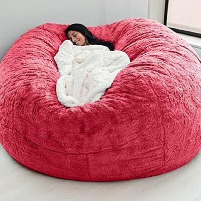 WTUYJN Housse de pouf sans rembourrage, en fausse fourrure douce, housse de canapé ronde, pour meubles de salon WTUYJN Housse de pouf sans rembourrage, en fausse fourrure douce, housse de canapé ronde, pour meubles de salon