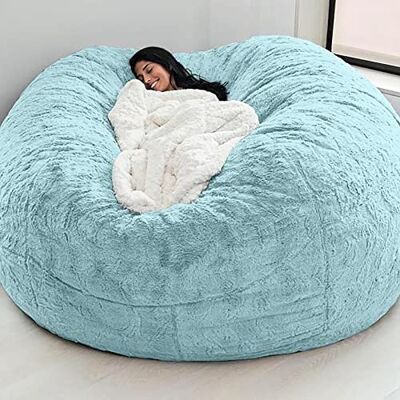 WTUYJN Housse de pouf sans rembourrage, en fausse fourrure douce, housse de canapé ronde, pour meubles de salon WTUYJN Housse de pouf sans rembourrage, en fausse fourrure douce, housse de canapé ronde, pour meubles de salon