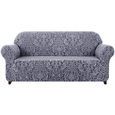 subrtex 1 Pièce Housse de Canapé avec Accoudoirs Jacquard Damassé Extensible Motif Fleurs Canapé Protecteur Décorative (2 Places, Gris Bleu) subrtex 1 Pièce Housse de Canapé avec Accoudoirs Jacquard Damassé Extensible Motif Fleurs Canapé Protecteur Décorative (2 Places, Gris Bleu)