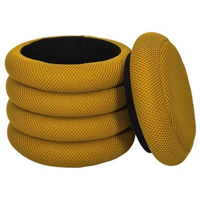 HOME DECO FACTORY , HD0425, Pouf Rangement Design Moderne Jaune, Assise Polyvalente et Pratique, idéal pour Salon ou Chambre, léger et Facile à déplacer, Dimensions 37x42x37 cm, Couleur Jaune HOME DECO FACTORY , HD0425, Pouf Rangement Design Moderne Jaune, Assise Polyvalente et Pratique, idéal pour Salon ou Chambre, léger et Facile à déplacer, Dimensions 37x42x37 cm, Couleur Jaune