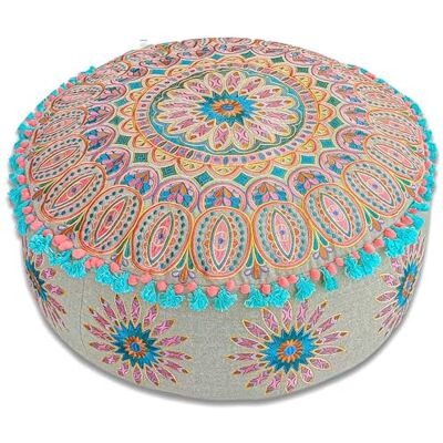 ART Grande housse de coussin de sol marocaine avec pompons et ponpon Décoration de chambre à coucher Pouf rond Pouf ottoman bohème chic ART Grande housse de coussin de sol marocaine avec pompons et ponpon Décoration de chambre à coucher Pouf rond Pouf ottoman bohème chic