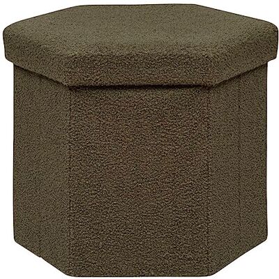 ATMOSPHERA CREATEUR D'INTERIEUR Atmosphera Pouf pliant Jaiko en bouclette 40x38cm vert kaki ATMOSPHERA CREATEUR D'INTERIEUR Atmosphera Pouf pliant Jaiko en bouclette 40x38cm vert kaki