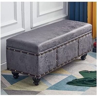 WENWENLEE Banc de rangement capitonné, repose-pieds rectangulaire rembourré en mousse, banc rembourré avec bordure cloutée Ottoman avec rangement pour salon et chambre à coucher (couleur : rouge) (couleur : WENWENLEE Banc de rangement capitonné, repose-pieds rectangulaire rembourré en mousse, banc rembourré avec bordure cloutée Ottoman avec rangement pour salon et chambre à coucher (couleur : rouge) (couleur :
