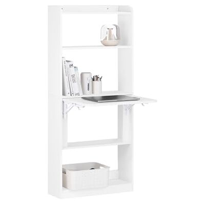 SoBuy FWT92-H-W Bureau d'ordinateur pliable avec étagères Petit bureau pour bureau à domicile Table murale pour ordinateur portable Blanc 64 x 145 x 58 cm SoBuy FWT92-H-W Bureau d'ordinateur pliable avec étagères Petit bureau pour bureau à domicile Table murale pour ordinateur portable Blanc 64 x 145 x 58 cm