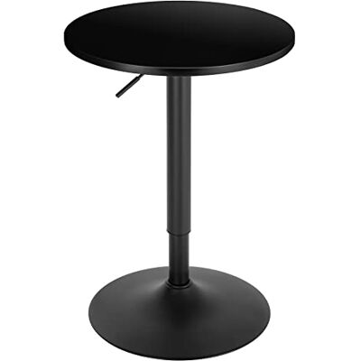 WOLTU Table de Bar Ronde, Table Haute avec Plateau Pivotant à 360° et Base en Acier, Hauteur Réglable de 70 à 91 cm, Noir WOLTU Table de Bar Ronde, Table Haute avec Plateau Pivotant à 360° et Base en Acier, Hauteur Réglable de 70 à 91 cm, Noir