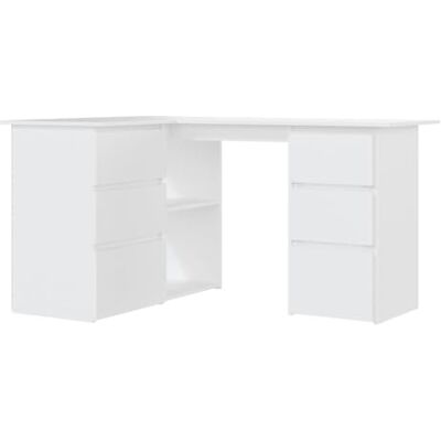 vidaXL Bureau d'Angle, Table d'Ordinateur, Table d'Étude, Meuble de Salon Salle de Séjour Salle de Travail Maison Intérieur, Blanc Bois d’Ingénierie vidaXL Bureau d'Angle, Table d'Ordinateur, Table d'Étude, Meuble de Salon Salle de Séjour Salle de Travail Maison Intérieur, Blanc Bois d’Ingénierie