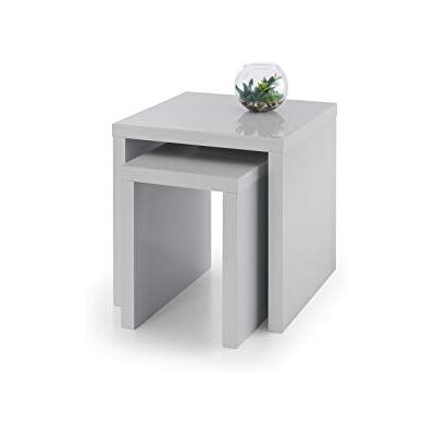 Only Oak Furniture Metro Nids de Tables en Haute Brillance Gris - Ensemble de Tables Only Oak Furniture Metro Nids de Tables en Haute Brillance Gris - Ensemble de Tables