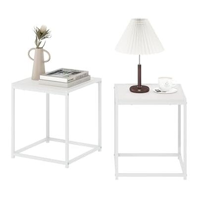 Furinno Camnus Table d'Appoint Ensemble 2 Blanc - End Table Furinno Camnus Table d'Appoint Ensemble 2 Blanc - End Table
