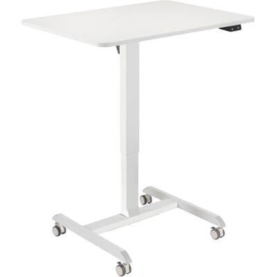 Logilink Poste de travail assis/debout réglable électriquement et à roulettes, blanc, 2 roulettes sur 4, commande à 2 boutons Logilink Poste de travail assis/debout réglable électriquement et à roulettes, blanc, 2 roulettes sur 4, commande à 2 boutons