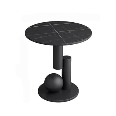 YHxFlux Petite table d'appoint moderne en métal sur un plateau adaptée pour la maison, la salle à manger ou le salon pour les cafétérias et les études pour la chambre à coucher (noir) YHxFlux Petite table d'appoint moderne en métal sur un plateau adaptée pour la maison, la salle à manger ou le salon pour les cafétérias et les études pour la chambre à coucher (noir)