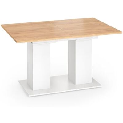 Vicco Table de salle à manger "Dix", Blanc/Chêne doré, 140-180 x 90 cm Vicco Table de salle à manger "Dix", Blanc/Chêne doré, 140-180 x 90 cm
