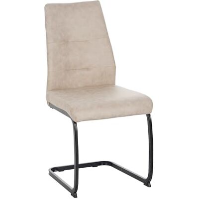 Trisens Chaises de salle à manger modernes, aspect cuir, cantilever rembourrées, avec structure en métal robuste, chaises basculantes, faciles d'entretien, avec surface respirante, couleur : taupe Trisens Chaises de salle à manger modernes, aspect cuir, cantilever rembourrées, avec structure en métal robuste, chaises basculantes, faciles d'entretien, avec surface respirante, couleur : taupe