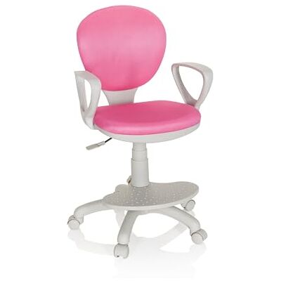 hjh OFFICE Kid Colour G1 Chaise pivotante, pour enfant, repose-pieds et assise réglables en hauteur, rose/gris hjh OFFICE Kid Colour G1 Chaise pivotante, pour enfant, repose-pieds et assise réglables en hauteur, rose/gris