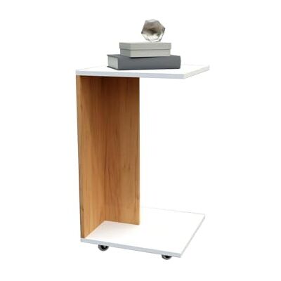 Happy Babies Table d'appoint avec roulettes en forme de C, table basse mobile pour café et ordinateur portable, 40 x 40 x 70 cm, blanche et dorée Happy Babies Table d'appoint avec roulettes en forme de C, table basse mobile pour café et ordinateur portable, 40 x 40 x 70 cm, blanche et dorée