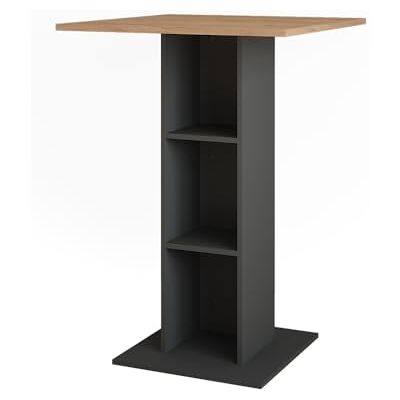 Vicco Table de bar "Repose", Chêne doré/anthracite, 75x75cm Vicco Table de bar "Repose", Chêne doré/anthracite, 75x75cm