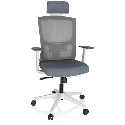 hjh OFFICE 732108 CAPTIVO Base W Chaise de bureau professionnelle en tissu Gris/blanc Chaise pivotante ergonomique, dos en maille, hauteur réglable hjh OFFICE 732108 CAPTIVO Base W Chaise de bureau professionnelle en tissu Gris/blanc Chaise pivotante ergonomique, dos en maille, hauteur réglable