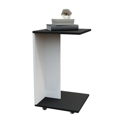 Happy Babies Table d'appoint avec roulettes en forme de C Table basse mobile Table de salon pour café et ordinateur portable 40 x 40 x 70 cm (graphite blanc) Happy Babies Table d'appoint avec roulettes en forme de C Table basse mobile Table de salon pour café et ordinateur portable 40 x 40 x 70 cm (graphite blanc)