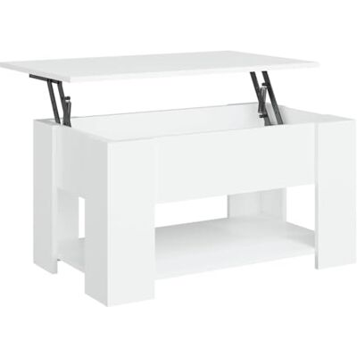 vidaXL Table basse blanc 79x49x41 cm bois d'ingénierie vidaXL Table basse blanc 79x49x41 cm bois d'ingénierie