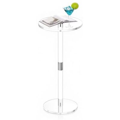 VEVOR Table d'appoint ronde en acrylique transparent avec poteau solide, support de table à gâteaux moderne en acrylique, bureau d'appoint transparent pour café, boisson, nourriture, collation VEVOR Table d'appoint ronde en acrylique transparent avec poteau solide, support de table à gâteaux moderne en acrylique, bureau d'appoint transparent pour café, boisson, nourriture, collation