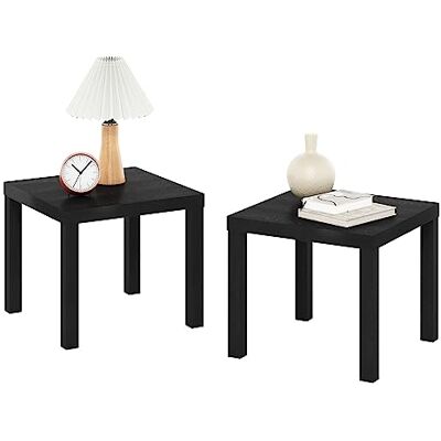Furinno Table d'appoint, bois d'ingénierie, noir, deux par paquet Furinno Table d'appoint, bois d'ingénierie, noir, deux par paquet