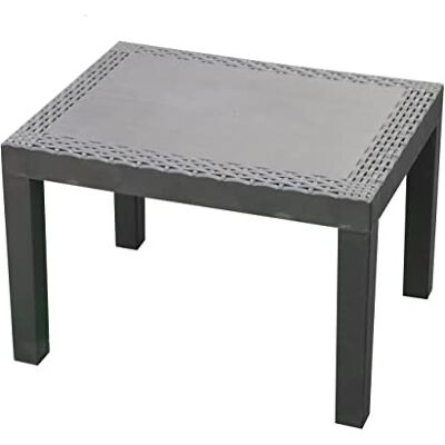 Spetebo Jack Table de jardin anthracite avec aspect rotin – 59 x 46 cm – Table d'appoint de jardin en plastique – Table de balcon, table à manger, petite table à manger, résistante aux intempéries Spetebo Jack Table de jardin anthracite avec aspect rotin – 59 x 46 cm – Table d'appoint de jardin en plastique – Table de balcon, table à manger, petite table à manger, résistante aux intempéries
