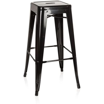hjh OFFICE 645010 Tabouret de Bar VANTAGGIO High Métal Noir, Tabouret Industriel Haut, empilable hjh OFFICE 645010 Tabouret de Bar VANTAGGIO High Métal Noir, Tabouret Industriel Haut, empilable