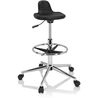hjh OFFICE 830099 Tabouret de Travail Top Work 03 I Mousse Rigide, Siège Technique réglable en Position très Haute, Noir hjh OFFICE 830099 Tabouret de Travail Top Work 03 I Mousse Rigide, Siège Technique réglable en Position très Haute, Noir