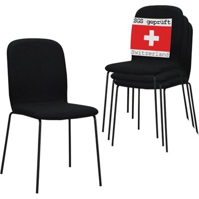 Albatros ENNA Lot de 4 chaises de salle à manger, noires, empilables, rembourrées et confortables, élégantes pour cuisine, salle à manger ou table à manger, de conférence Albatros ENNA Lot de 4 chaises de salle à manger, noires, empilables, rembourrées et confortables, élégantes pour cuisine, salle à manger ou table à manger, de conférence