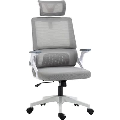 Vinsetto Chaise de Bureau Fauteuil de Bureau Ergonomique avec Support Lombaire et appuie-tête réglable Tissu en Maille Respirante Noir (gris) Vinsetto Chaise de Bureau Fauteuil de Bureau Ergonomique avec Support Lombaire et appuie-tête réglable Tissu en Maille Respirante Noir (gris)