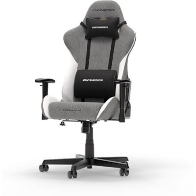 DXRacer FORMULA L Gris & Blanc Tissu la Chaise Gaming Originale DXRacer FORMULA L Gris & Blanc Tissu la Chaise Gaming Originale