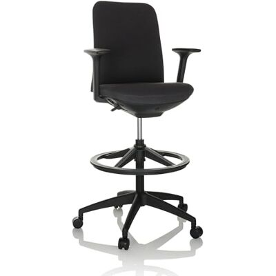 hjh OFFICE Netora 760021 Chaise de travail pivotante en tissu avec repose-pieds réglable en hauteur Noir hjh OFFICE Netora 760021 Chaise de travail pivotante en tissu avec repose-pieds réglable en hauteur Noir