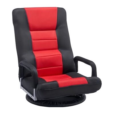 VEVOR Chaise de jeu pivotante avec accoudoirs, chaise de sol rotative à 360 degrés avec 6 positions réglables, dossier pliable et support lombaire, canapé inclinable vidéo pliable pour lecture TV VEVOR Chaise de jeu pivotante avec accoudoirs, chaise de sol rotative à 360 degrés avec 6 positions réglables, dossier pliable et support lombaire, canapé inclinable vidéo pliable pour lecture TV