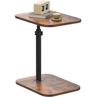 LANTUS Table de Lit pour Ordinateur Portable Hauteur Réglable Bout de canapé avec 4 roulettes,Bureau d'ordinateur pour Maison, Bureau et études,40 x 30 x 80 cm Forme en C Bois flammé LANTUS Table de Lit pour Ordinateur Portable Hauteur Réglable Bout de canapé avec 4 roulettes,Bureau d'ordinateur pour Maison, Bureau et études,40 x 30 x 80 cm Forme en C Bois flammé