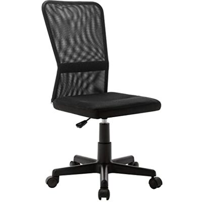 vidaXL Chaise de Bureau Pivotante Fauteuil de Bureau Siège Chaise de Sport Intérieur Pivotement sur 360 Degrés Noir 44x52x100 cm Tissu en Maille vidaXL Chaise de Bureau Pivotante Fauteuil de Bureau Siège Chaise de Sport Intérieur Pivotement sur 360 Degrés Noir 44x52x100 cm Tissu en Maille