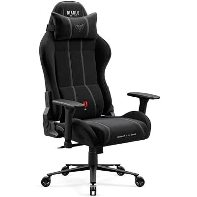 Diablo chaise gaming ergonomique tissu respirant fauteuil gamer réglable dossier inclinable 140 degrés accoudoirs 3D soutien lombaire bureau confortable robuste jusqu’à 140 kg Burned Black Diablo chaise gaming ergonomique tissu respirant fauteuil gamer réglable dossier inclinable 140 degrés accoudoirs 3D soutien lombaire bureau confortable robuste jusqu’à 140 kg Burned Black
