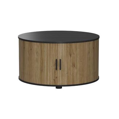 Vicco Table basse "Selva", Chêne/noir, 80x80cm avec porte coulissante, avec fonction de levage et plateau de table réglable en hauteur Vicco Table basse "Selva", Chêne/noir, 80x80cm avec porte coulissante, avec fonction de levage et plateau de table réglable en hauteur