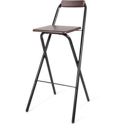 Milton Tabouret de Bar Pliant Belfast en Aspect Noyer avec Repose-Pieds, sans Assemblage Milton Tabouret de Bar Pliant Belfast en Aspect Noyer avec Repose-Pieds, sans Assemblage