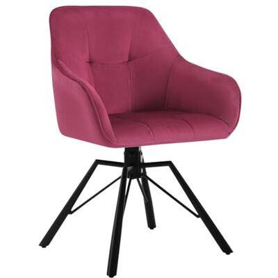 WOLTU BH365bd-1 Chaise de salle à manger, rembourrée, pivotante, confortable, avec accoudoirs et dossier, pour salle à manger, salon, avec revêtement en velours, bordeaux WOLTU BH365bd-1 Chaise de salle à manger, rembourrée, pivotante, confortable, avec accoudoirs et dossier, pour salle à manger, salon, avec revêtement en velours, bordeaux