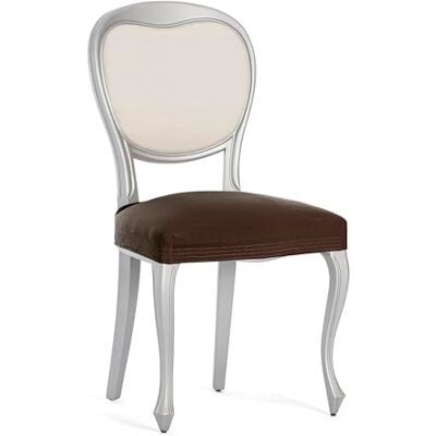 Eysa Lot de 2 housses bi-élastiques pour chaise sans dossier, couleur marron, motif Harlem Eysa Lot de 2 housses bi-élastiques pour chaise sans dossier, couleur marron, motif Harlem