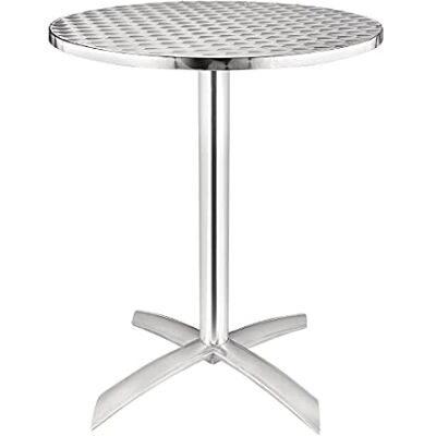 Bolero Table Bistro plateau basculant rond en inox 600 mm, cadre en aluminium, plateau en acier inoxydable, dimensions : 720 (H) x 600 (Dia) mm, U423 Bolero Table Bistro plateau basculant rond en inox 600 mm, cadre en aluminium, plateau en acier inoxydable, dimensions : 720 (H) x 600 (Dia) mm, U423