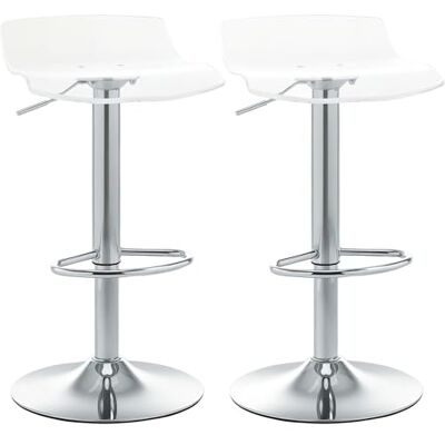 HOMCOM Lot de 2 Tabourets de Bar Assise Acrylique Pivotant 360° Transparent HOMCOM Lot de 2 Tabourets de Bar Assise Acrylique Pivotant 360° Transparent