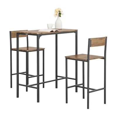 SoBuy Table de bar haute avec tabourets Péninsule de cuisine peu encombrante 100 cm pour coin bar, bar ou balcon Table basse bar cuisine style industriel en MDF et métal OGT03-XL SoBuy Table de bar haute avec tabourets Péninsule de cuisine peu encombrante 100 cm pour coin bar, bar ou balcon Table basse bar cuisine style industriel en MDF et métal OGT03-XL