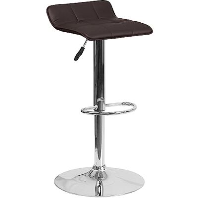 Flash Furniture Tabouret de bar contemporain en vinyle avec base chromée, en métal, marron, 50,8 x 50,8 x 30,48 cm Flash Furniture Tabouret de bar contemporain en vinyle avec base chromée, en métal, marron, 50,8 x 50,8 x 30,48 cm