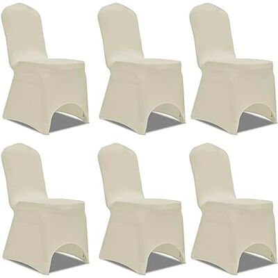 vidaXL Ensemble de Housses de Sièges - Crème Élastique - 6 pcs vidaXL Ensemble de Housses de Sièges - Crème Élastique - 6 pcs