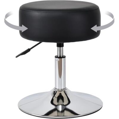 Duhome Tabouret Pivotant Tabouret de Maquillage Tabouret Rond avec Rembourrage Réglable en Hauteur Pivotant en Similicuir pour Chambre à Coucher Salon, Noir Duhome Tabouret Pivotant Tabouret de Maquillage Tabouret Rond avec Rembourrage Réglable en Hauteur Pivotant en Similicuir pour Chambre à Coucher Salon, Noir